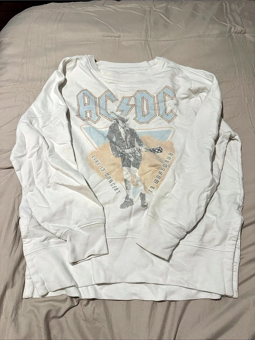 AC/DC Graphic Sweatshirt White XS